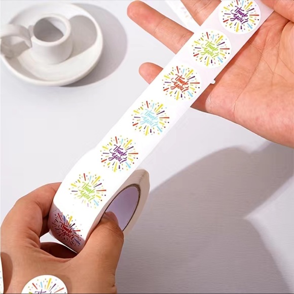 500 Roll Celebration Thank You Stickers 1” Round PRICE IS FIRM - Picture 3 of 3